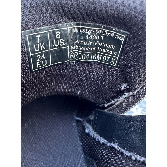 DR. MARTENS 1460T BLACK GLITTER LACE UP ZIP BOOTS KIDS SIZE 8 - Picture 7 of 8